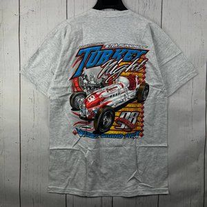 Vintage 67th Running of Turkey Night Large Sundog Casual‎ T-Shirt Gray New Men